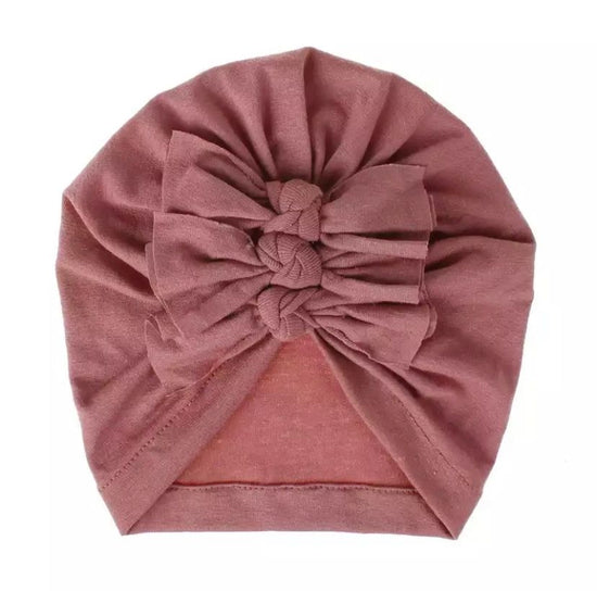 Load image into Gallery viewer, Dot &amp;amp; Leopard Dusty Pink Baby Turban
