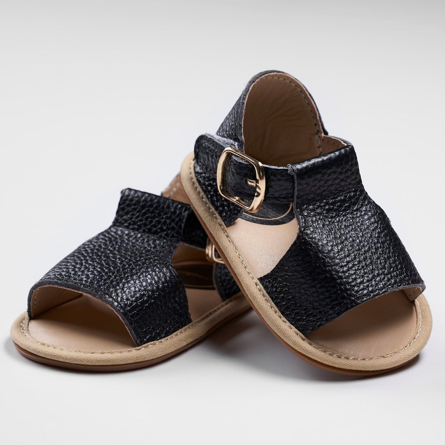 Load image into Gallery viewer, Genuine Black Leather Sandals
